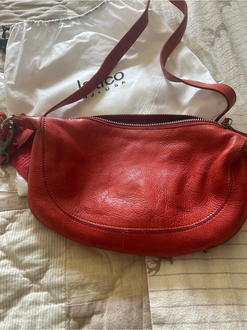 Latico Red Crosby leather bag